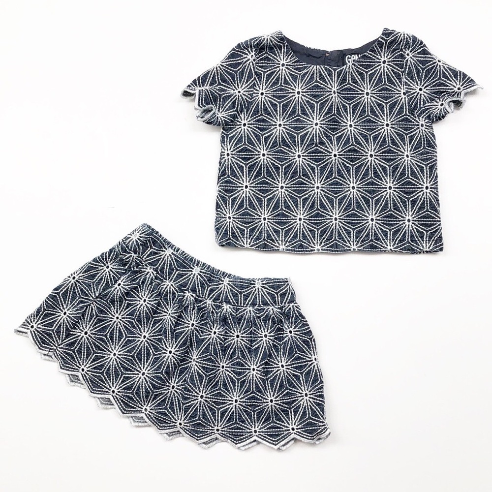 OshKosh B'gosh Genuine Kids embroidered print denim top & skirt toddler girl set
